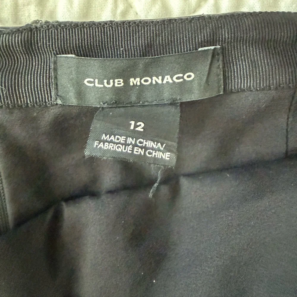 Club Monaco Faux Leather Black Mini Skirt